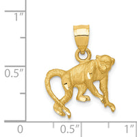 14K Diamond-cut Monkey Pendant-K3346