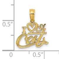 14k I HEART MY CAT Charm-K3348