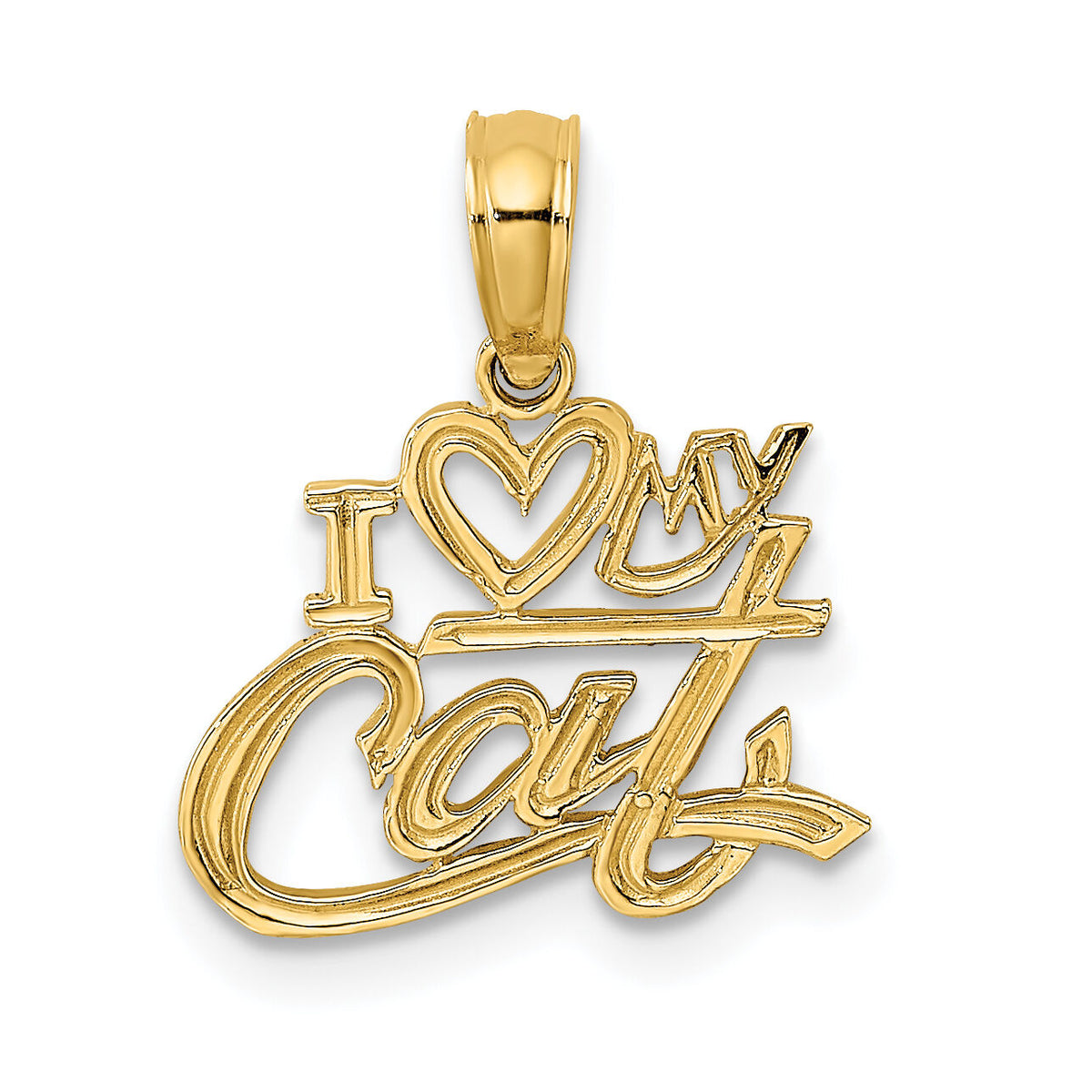 14k I HEART MY CAT Charm-K3348