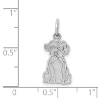 14k White Gold Puppy Charm-K3386