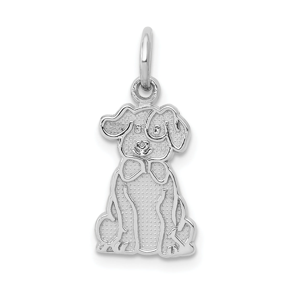 14k White Gold Puppy Charm-K3386