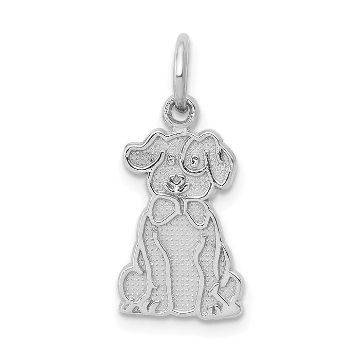 14k White Gold Puppy Charm-K3386
