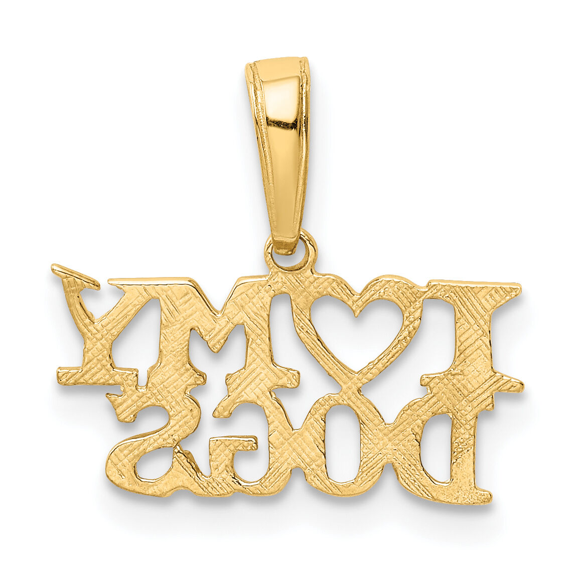 14k I HEART MY DOGS Pendant-K3422