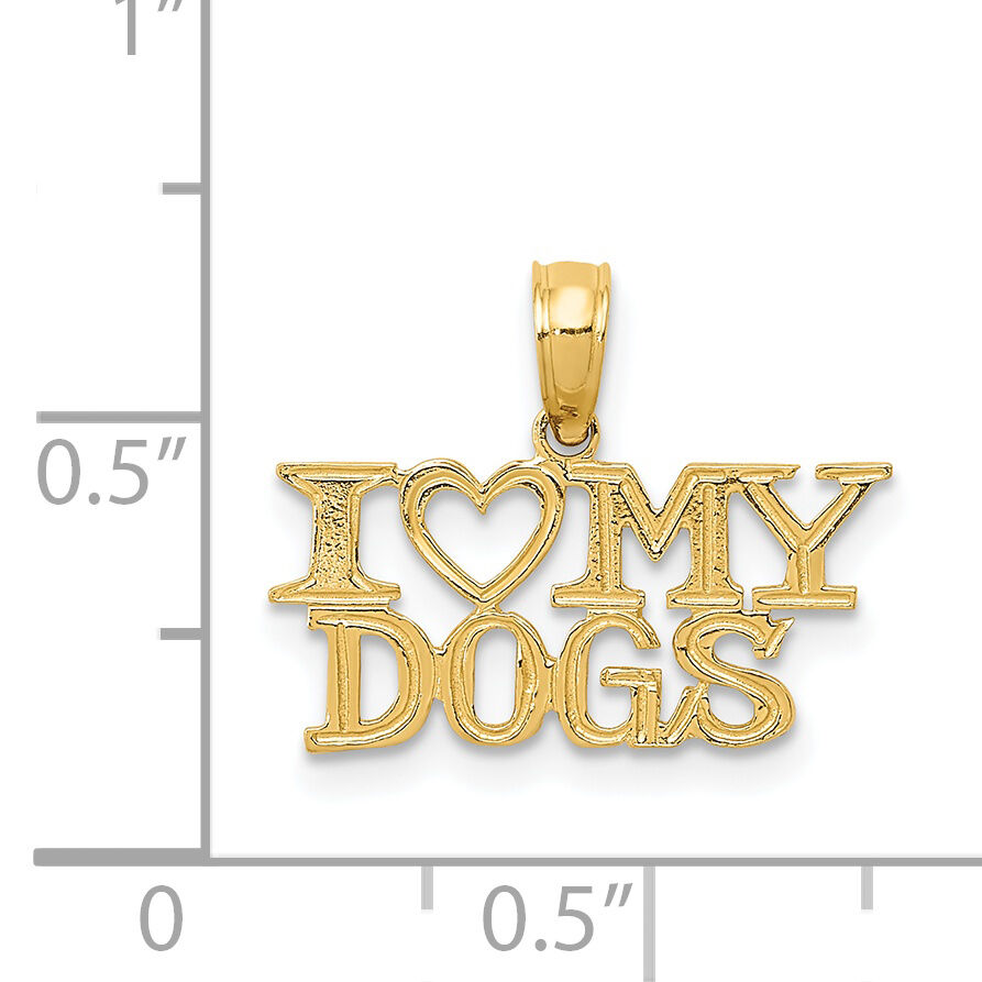 14k I HEART MY DOGS Pendant-K3422