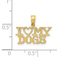 14k I HEART MY DOGS Pendant-K3422