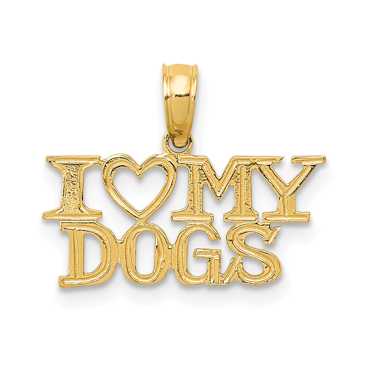 14k I HEART MY DOGS Pendant-K3422