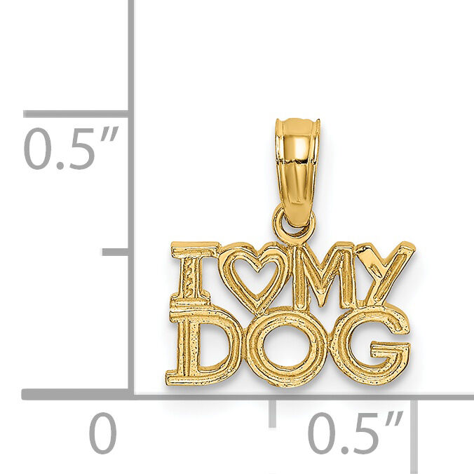 14k I HEART MY DOG Charm-K3423