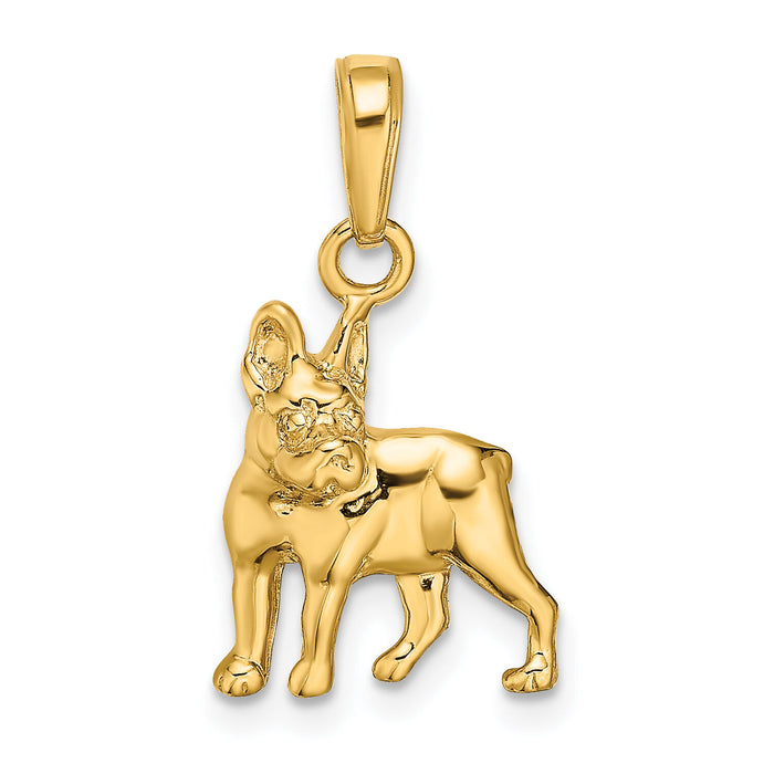 14k Boston Terrier Dog Pendant-K3425