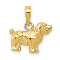 14k Cocker Spaniel Dog Pendant-K3427