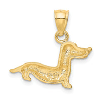 14K Diamond-cut Dachshund Pendant-K3428