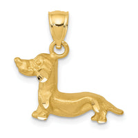 14K Diamond-cut Dachshund Pendant-K3428