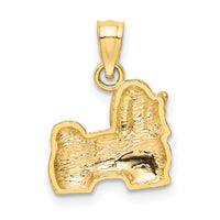 14K Diamond-cut Shih Tzu Pendant-K3432