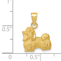 14K Diamond-cut Shih Tzu Pendant-K3432