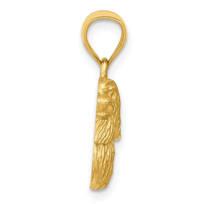 14K Diamond-cut Shih Tzu Pendant-K3433