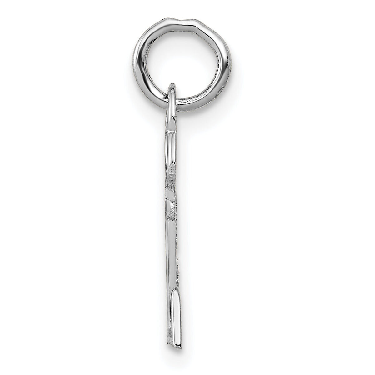 14K White Gold Key Letter A Initial Charm-K3434A