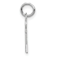 14K White Gold Key Letter A Initial Charm-K3434A