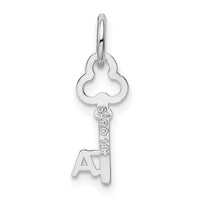 14K White Gold Key Letter A Initial Charm-K3434A