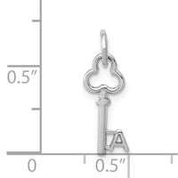 14K White Gold Key Letter A Initial Charm-K3434A