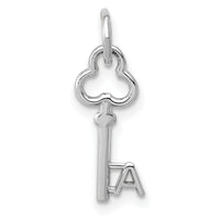 14K White Gold Key Letter A Initial Charm-K3434A