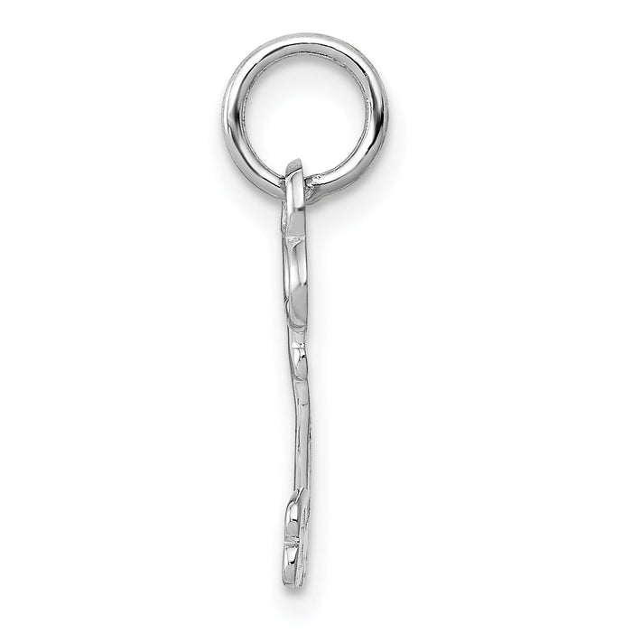 14K White Gold Key Letter B Initial Charm-K3434B