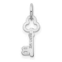 14K White Gold Key Letter B Initial Charm-K3434B