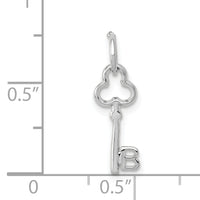 14K White Gold Key Letter B Initial Charm-K3434B