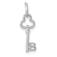 14K White Gold Key Letter B Initial Charm-K3434B
