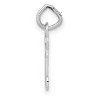 14K White Gold Key Letter D Initial Charm-K3434D