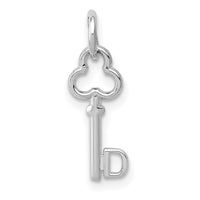 14K White Gold Key Letter D Initial Charm-K3434D