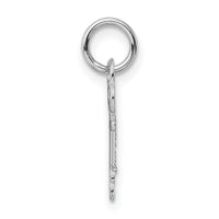 14K White Gold Key Letter E Initial Charm-K3434E