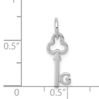 14K White Gold Key Letter G Initial Charm-K3434G