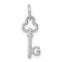 14K White Gold Key Letter G Initial Charm-K3434G