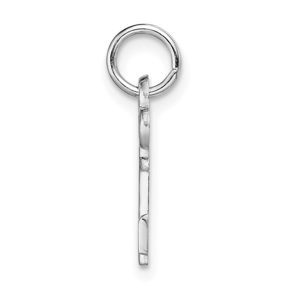 14K White Gold Key Letter H Initial Charm-K3434H