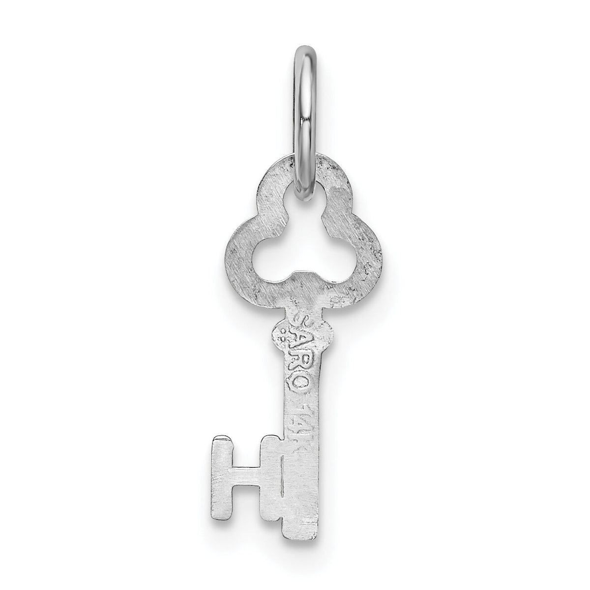 14K White Gold Key Letter H Initial Charm-K3434H