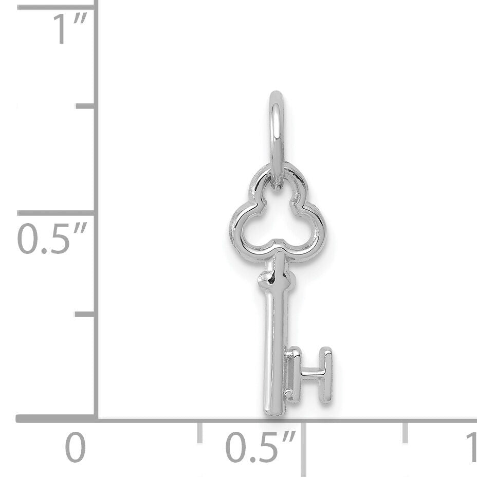 14K White Gold Key Letter H Initial Charm-K3434H