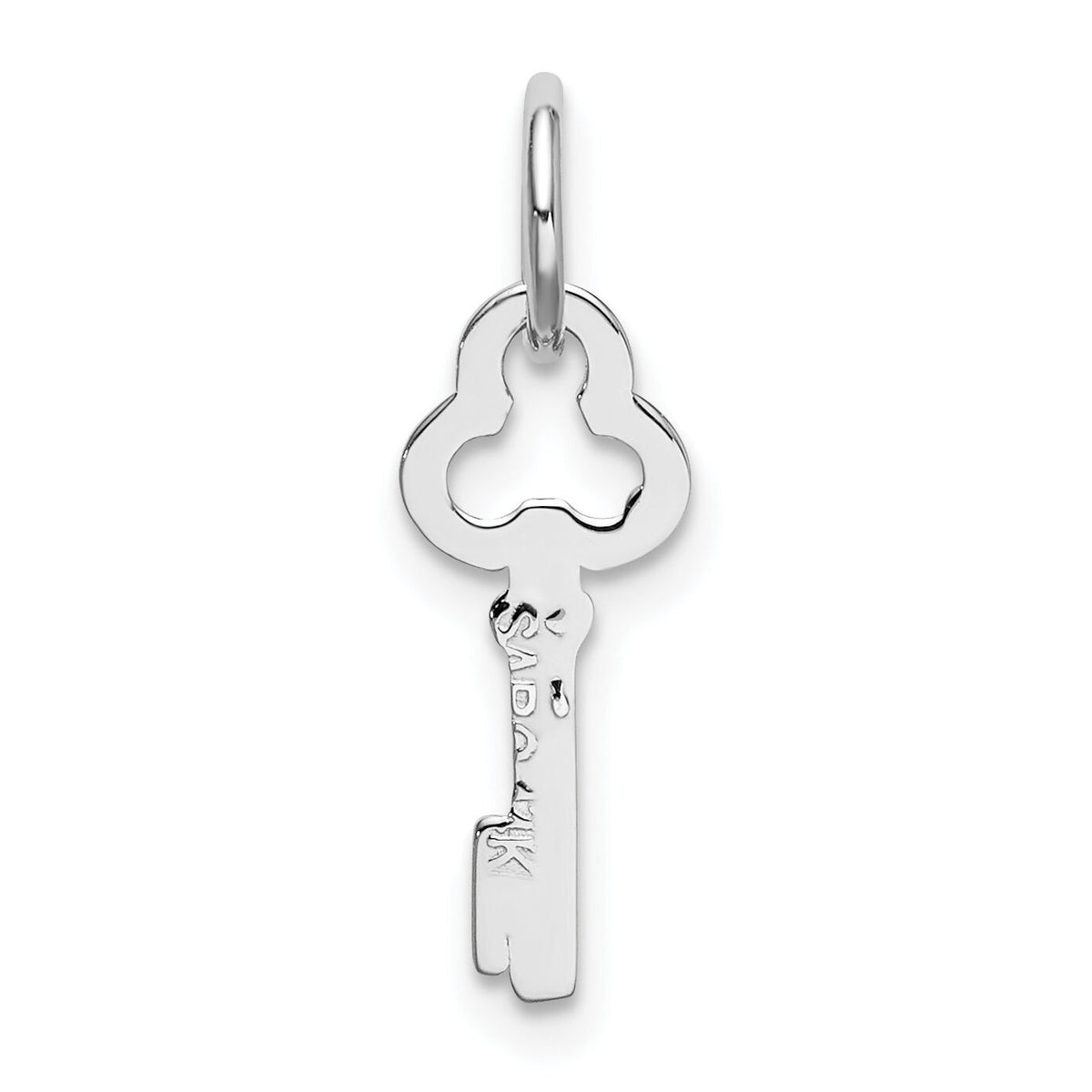 14K White Gold Key Letter I Initial Charm-K3434I
