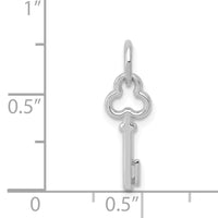 14K White Gold Key Letter I Initial Charm-K3434I