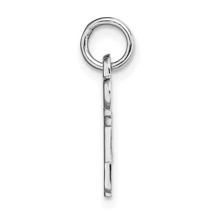 14K White Gold Key Letter J Initial Charm-K3434J