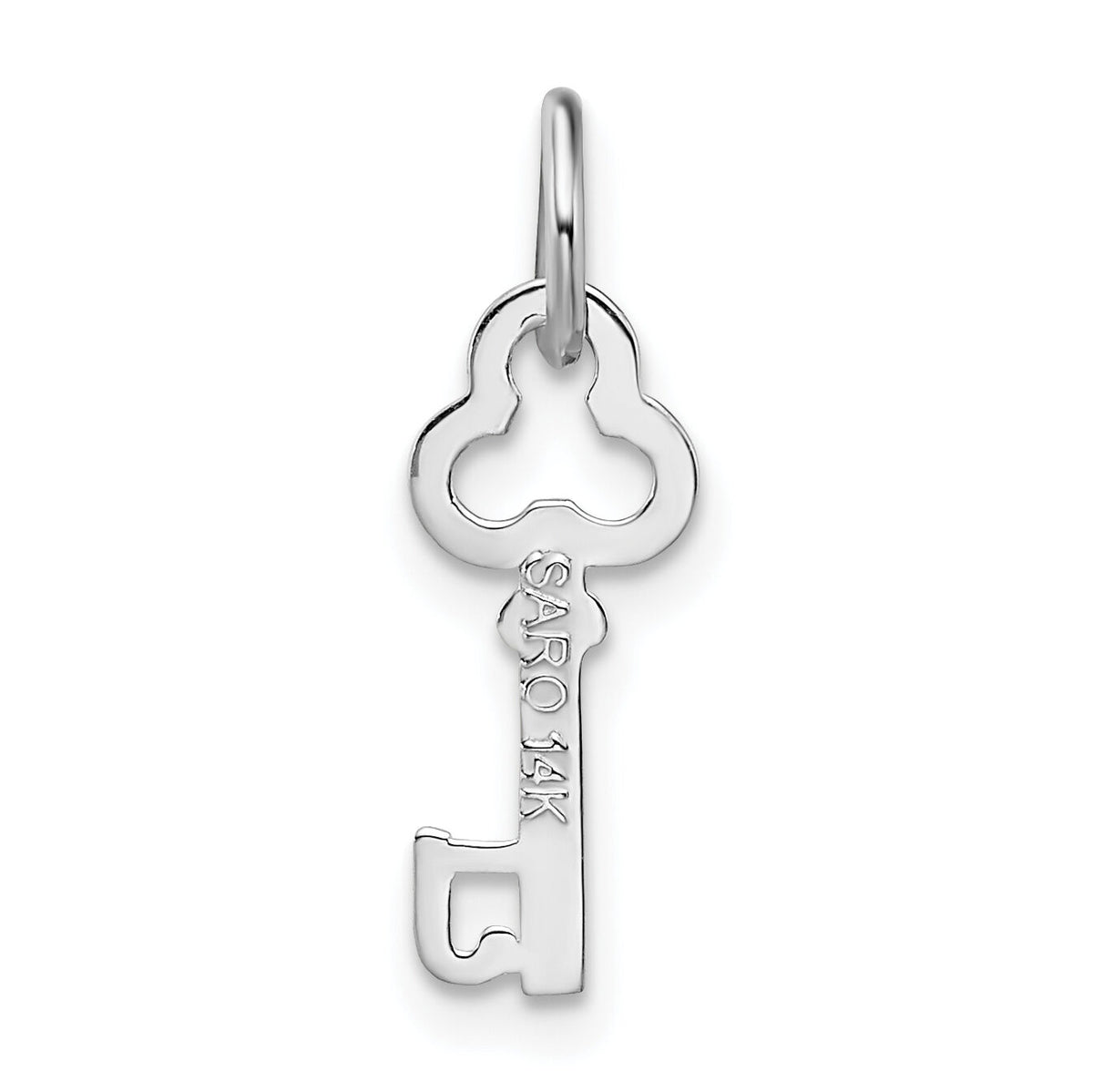 14K White Gold Key Letter J Initial Charm-K3434J