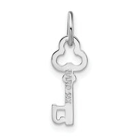 14K White Gold Key Letter J Initial Charm-K3434J
