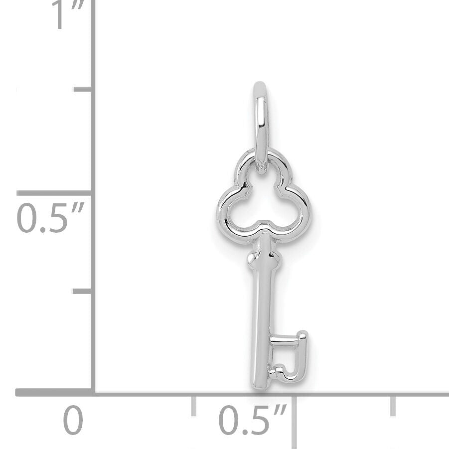 14K White Gold Key Letter J Initial Charm-K3434J