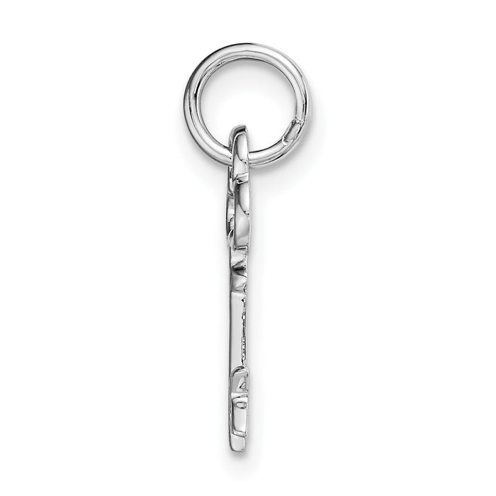 14K White Gold Key Letter K Initial Charm-K3434K