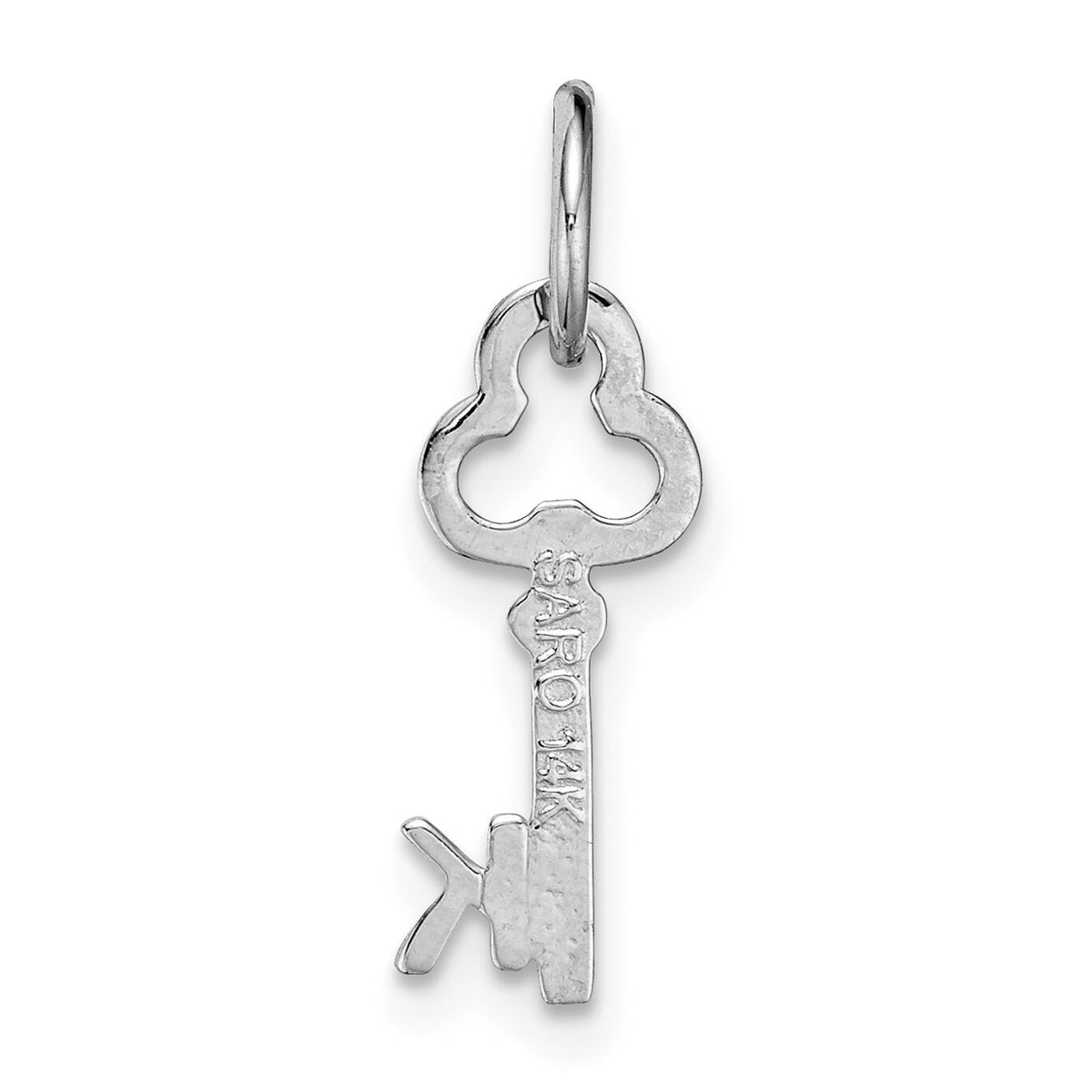 14K White Gold Key Letter K Initial Charm-K3434K