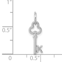 14K White Gold Key Letter K Initial Charm-K3434K