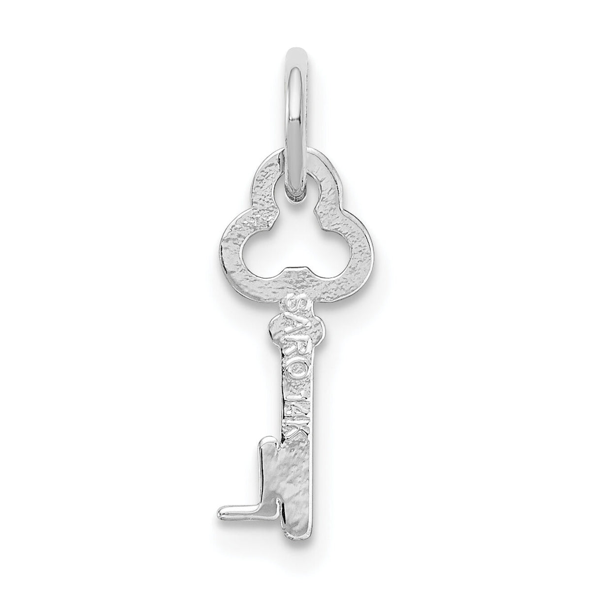 14K White Gold Key Letter L Initial Charm-K3434L