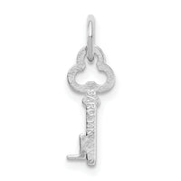 14K White Gold Key Letter L Initial Charm-K3434L