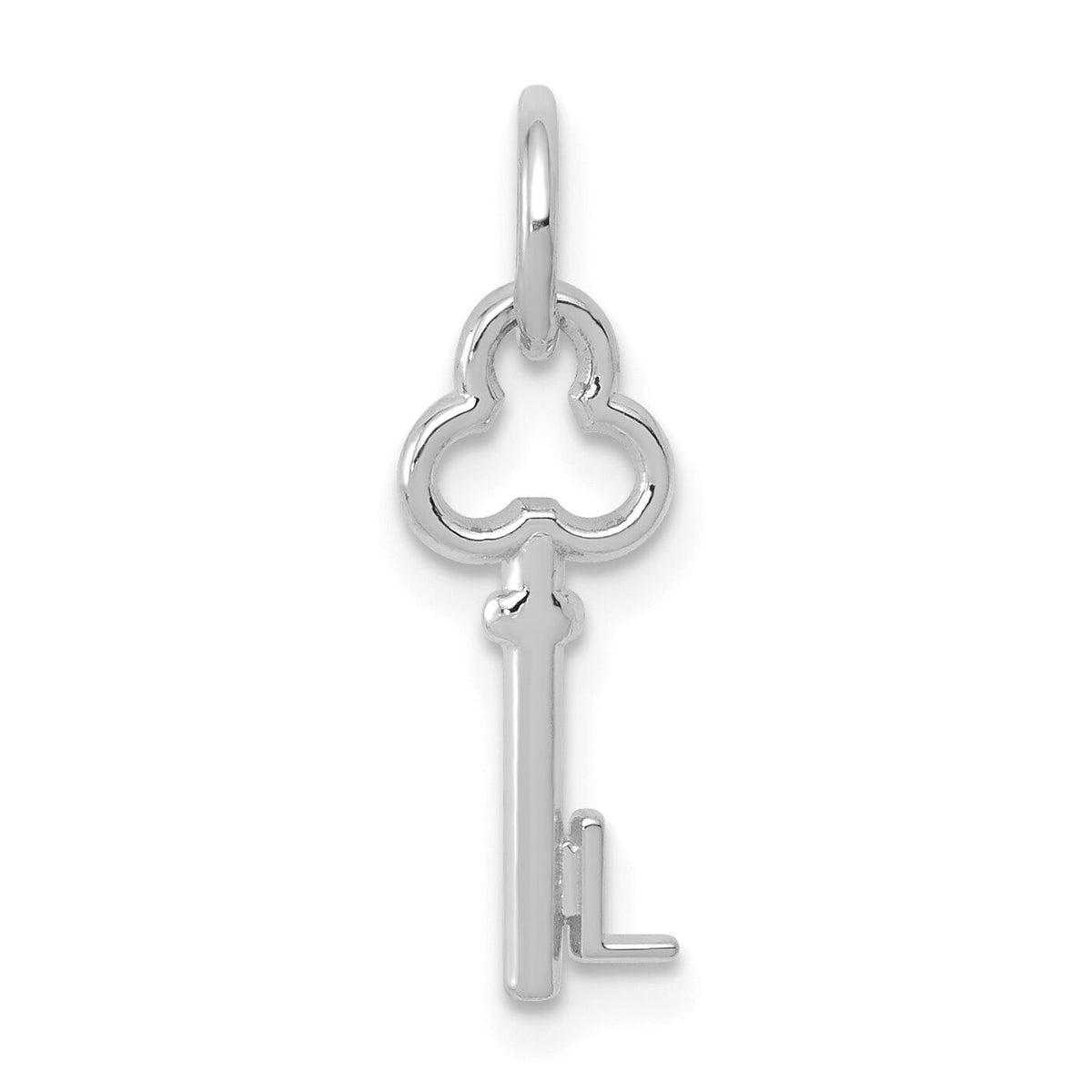 14K White Gold Key Letter L Initial Charm-K3434L