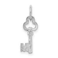 14K White Gold Key Letter M Initial Charm-K3434M