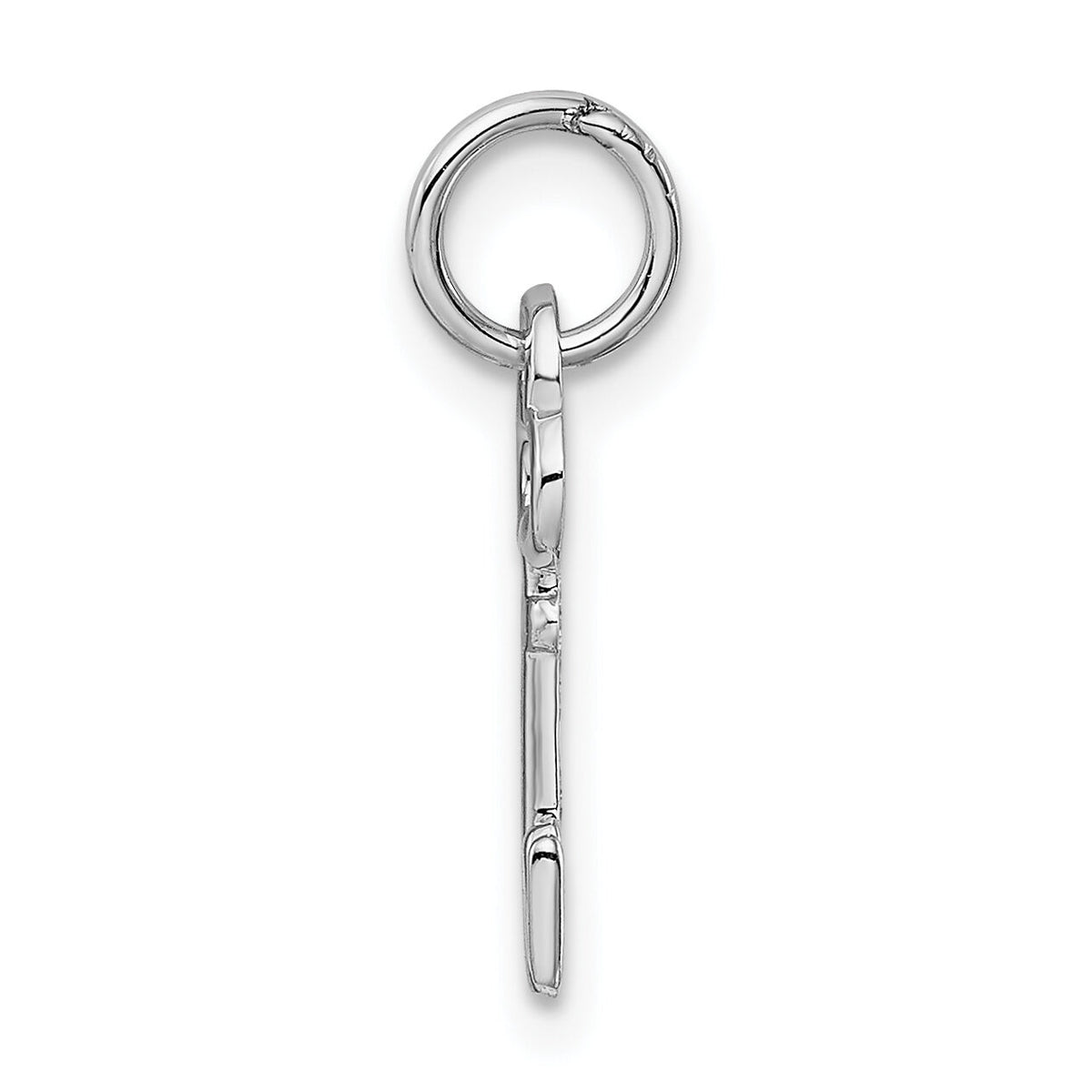 14K White Gold Key Letter N Initial Charm-K3434N