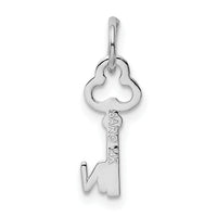 14K White Gold Key Letter N Initial Charm-K3434N